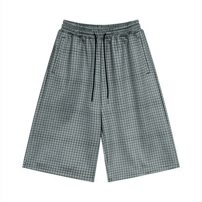 Unisex Plaid Drawstring Shorts