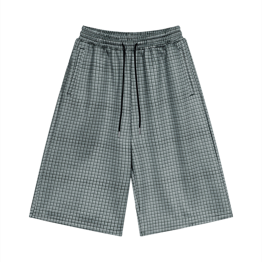 Unisex Plaid Drawstring Shorts
