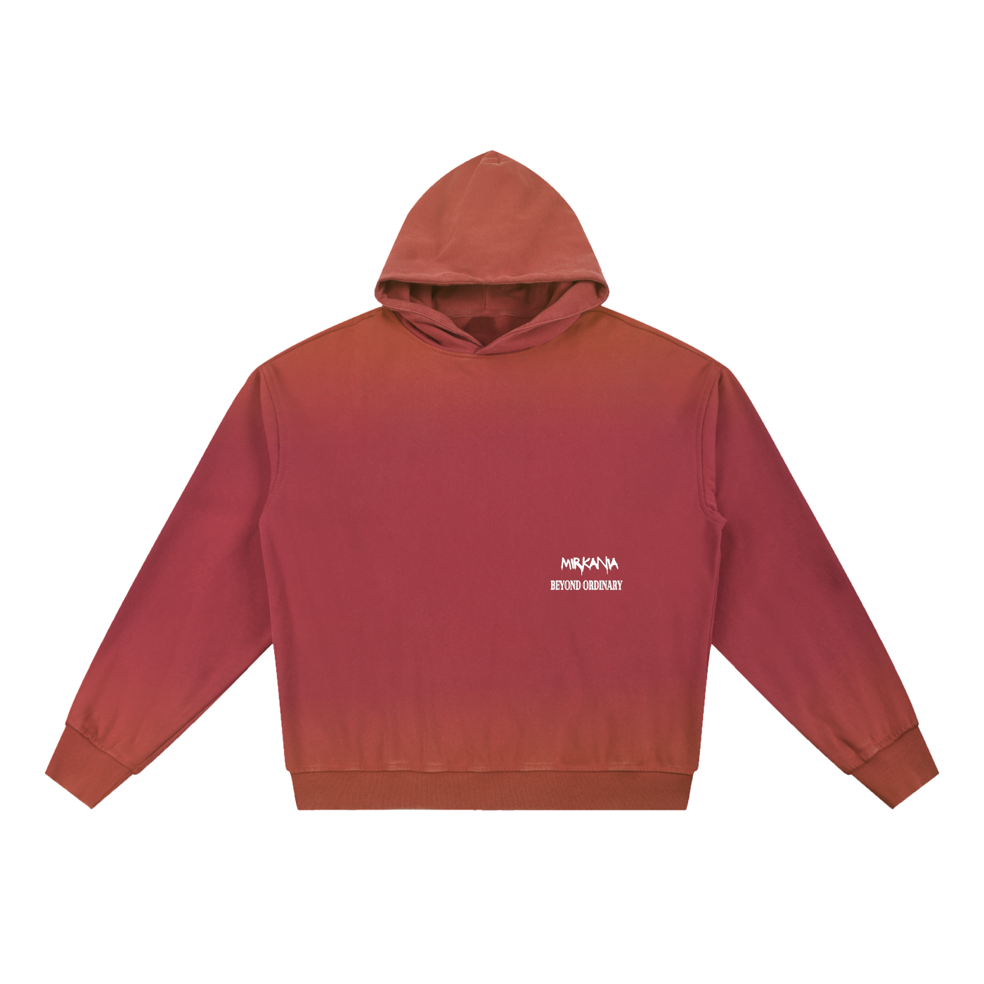 Vintage Washed Gradient Fleece Hoodie by ODMPOD, featuring a soft, faded fabric with a stylish gradient design and hood.