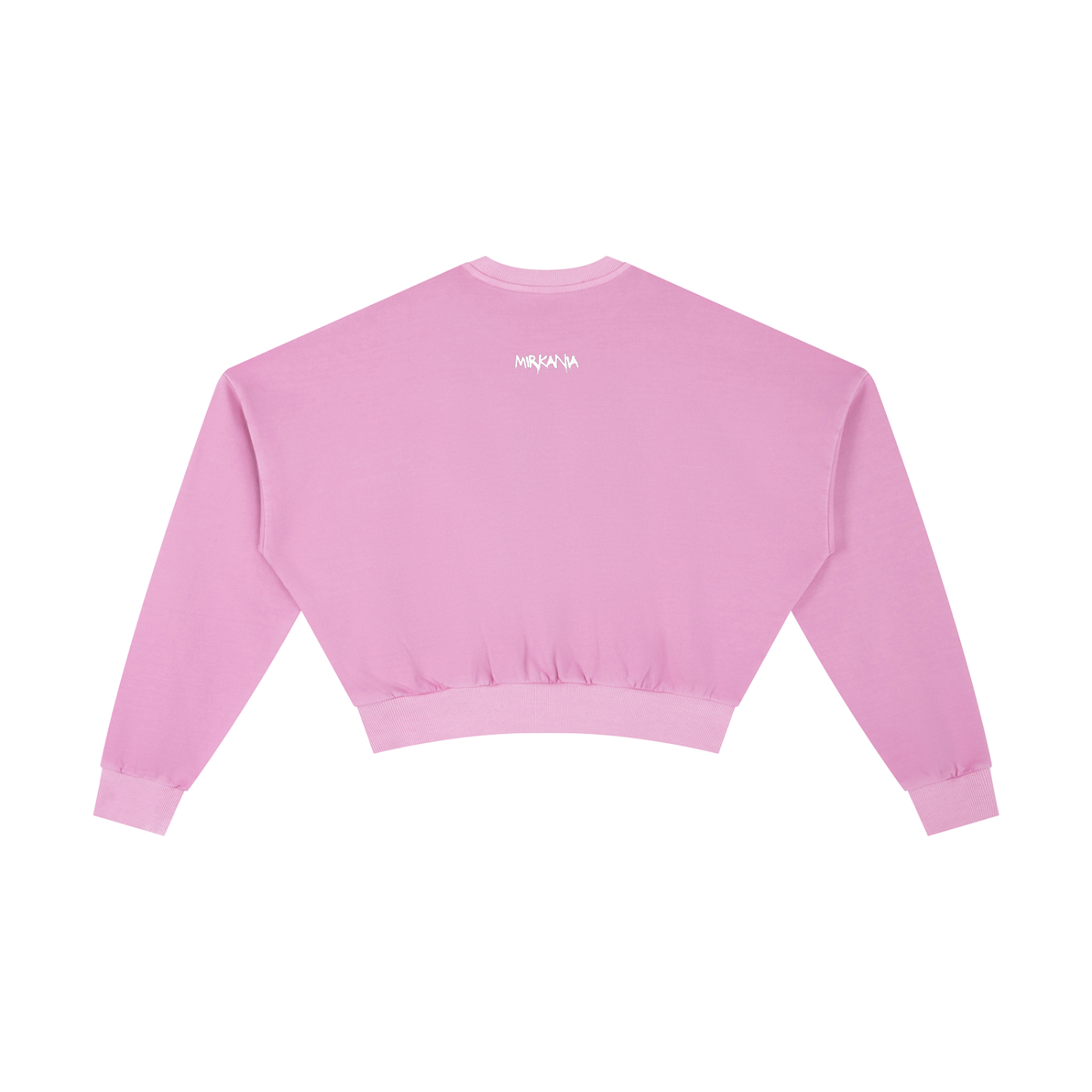 Vintage washed cropped sweatshirt by ODMPOD featuring a relaxed fit and distressed detailing, displayed on a hanger.