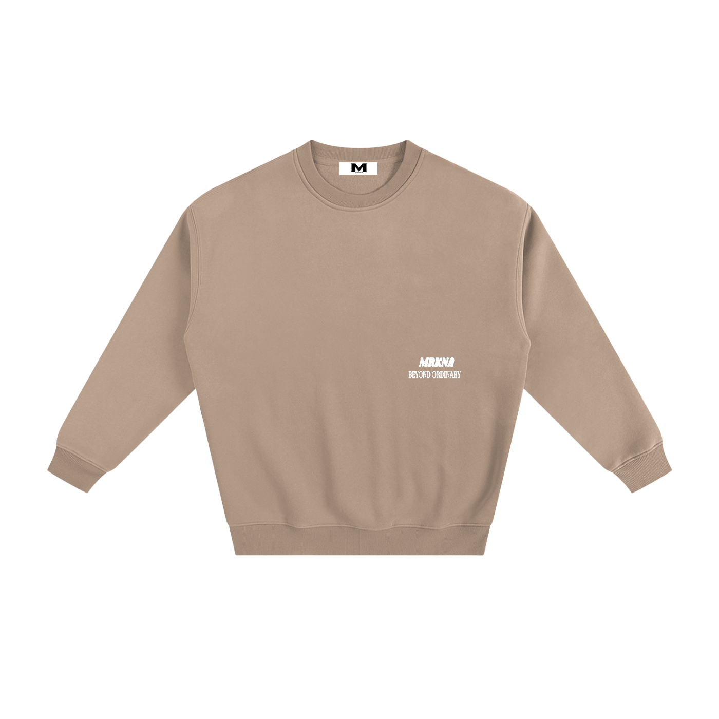 ODMPOD fleeced sweatshirt showing a cozy, plush fabric with a relaxed fit, perfect for casual wear and cold weather comfort.