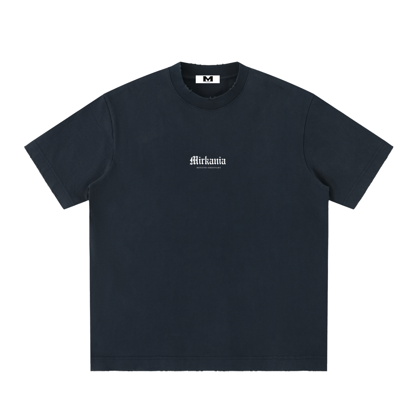 Vintage washed heavyweight T-shirt by ODMPOD featuring frayed edges and a relaxed fit, displayed on a plain background.
