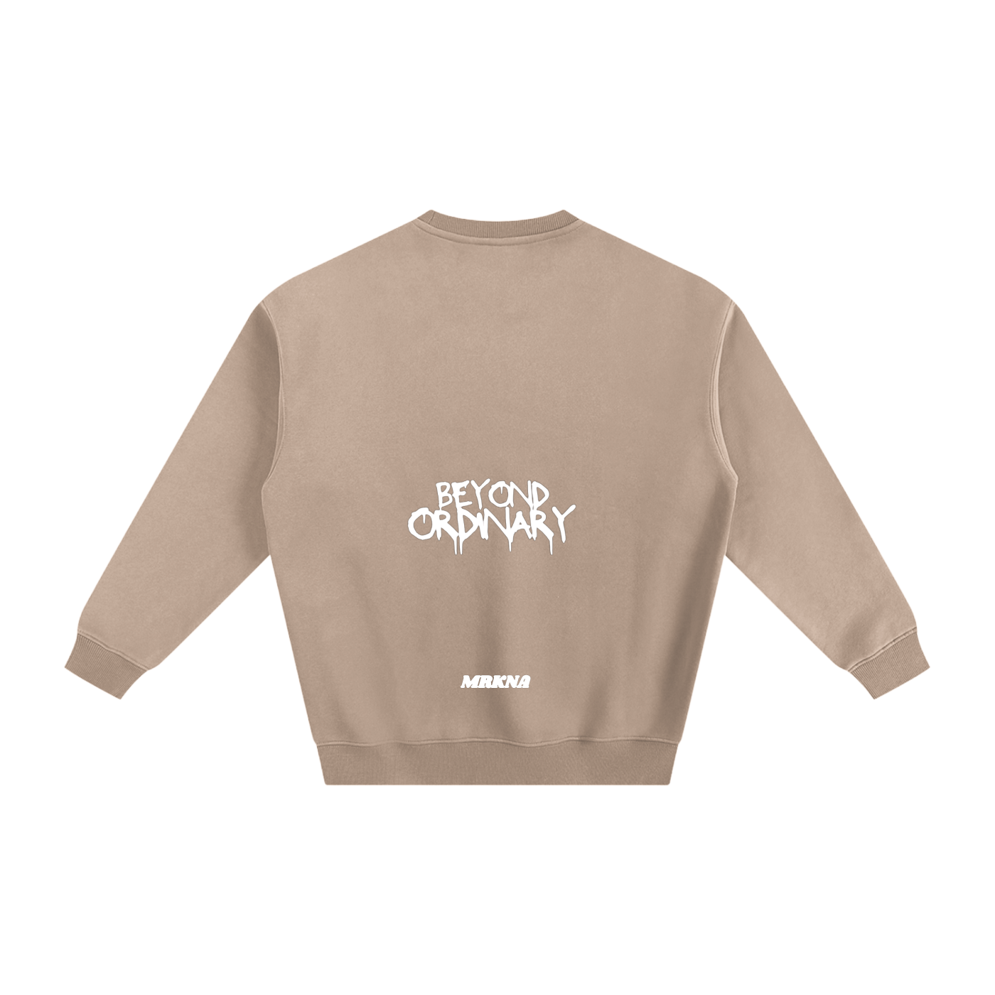 ODMPOD fleeced sweatshirt showing a cozy, soft fleece interior and casual fit in a neutral color.