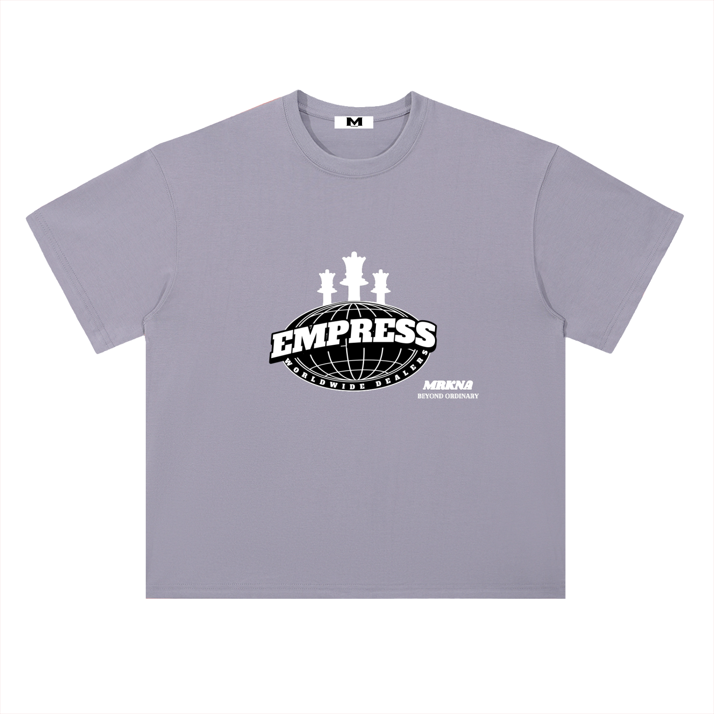 Heavyweight ODMPOD cotton drop shoulder t-shirt in white, featuring a relaxed fit and casual style.