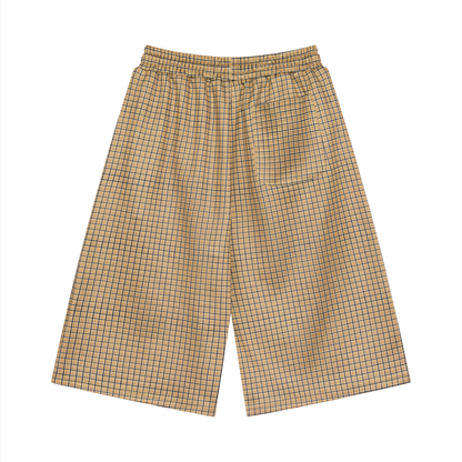 Unisex Plaid Drawstring Shorts