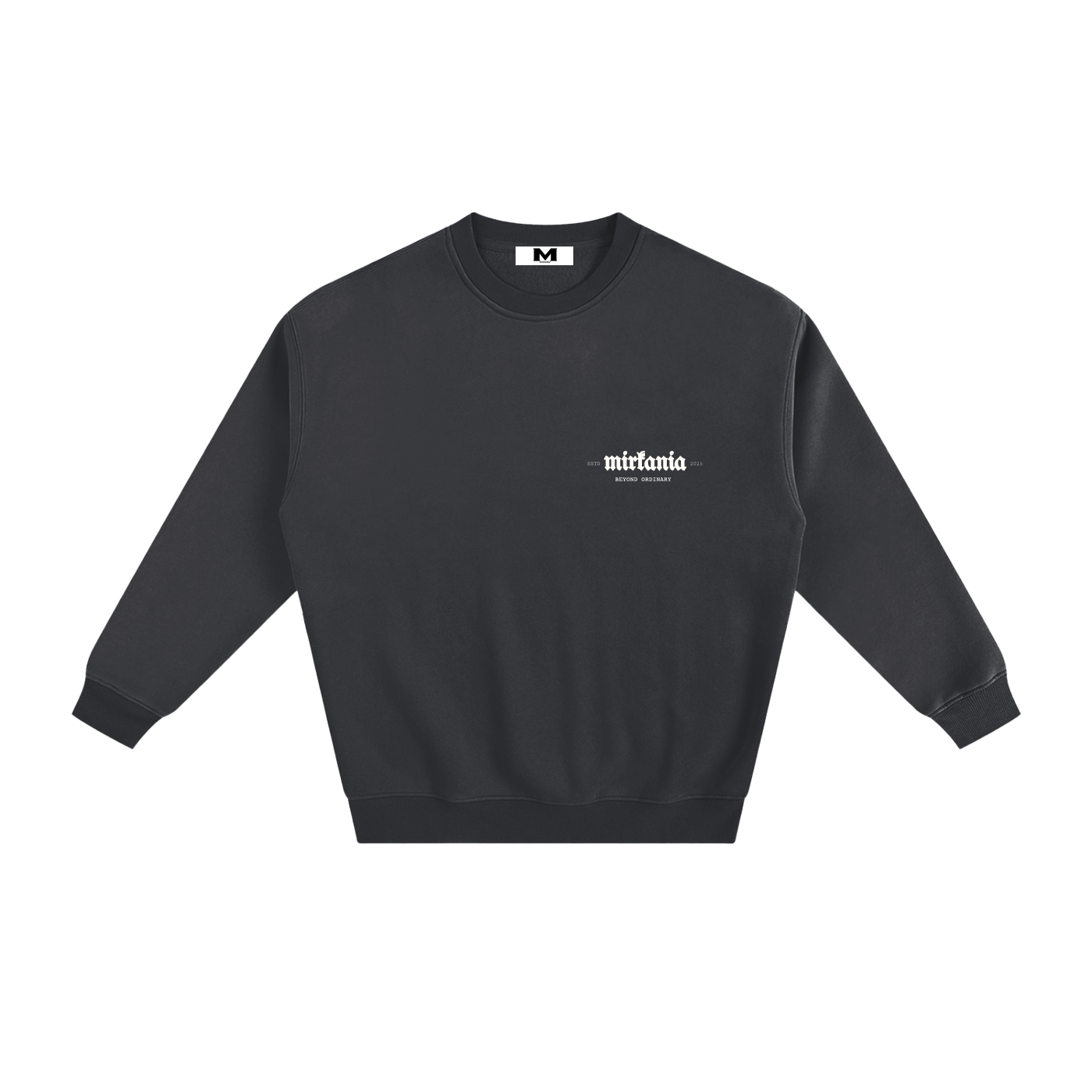 ODMPOD fleeced sweatshirt with soft, cozy fabric, featuring a classic fit and ribbed cuffs for comfort and warmth.