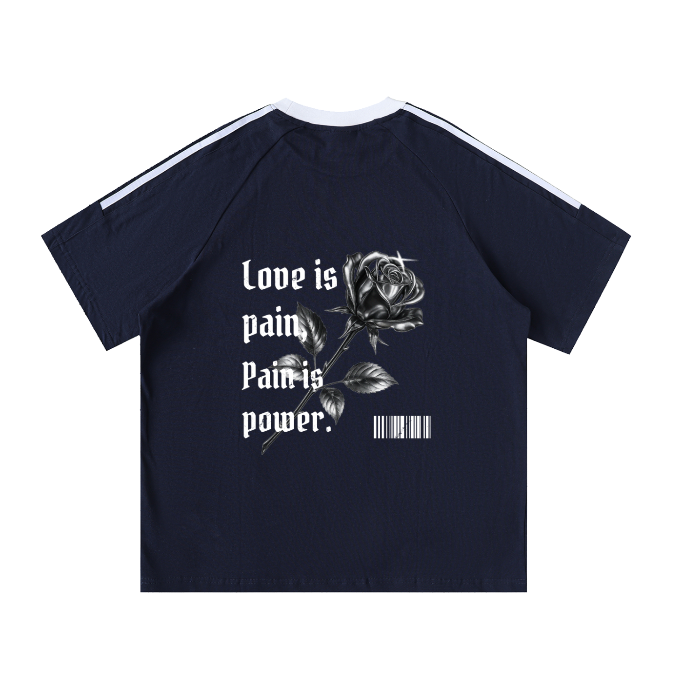 Contrast Tape Crewneck Cotton T-Shirt