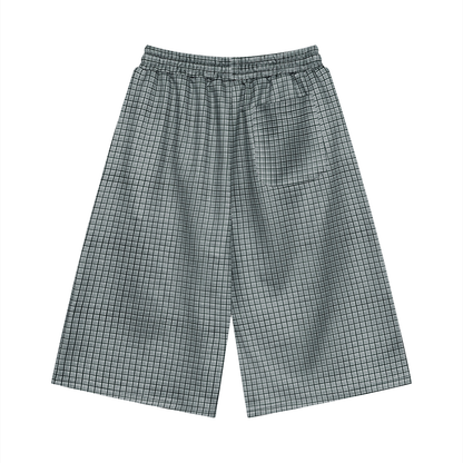 Unisex Plaid Drawstring Shorts