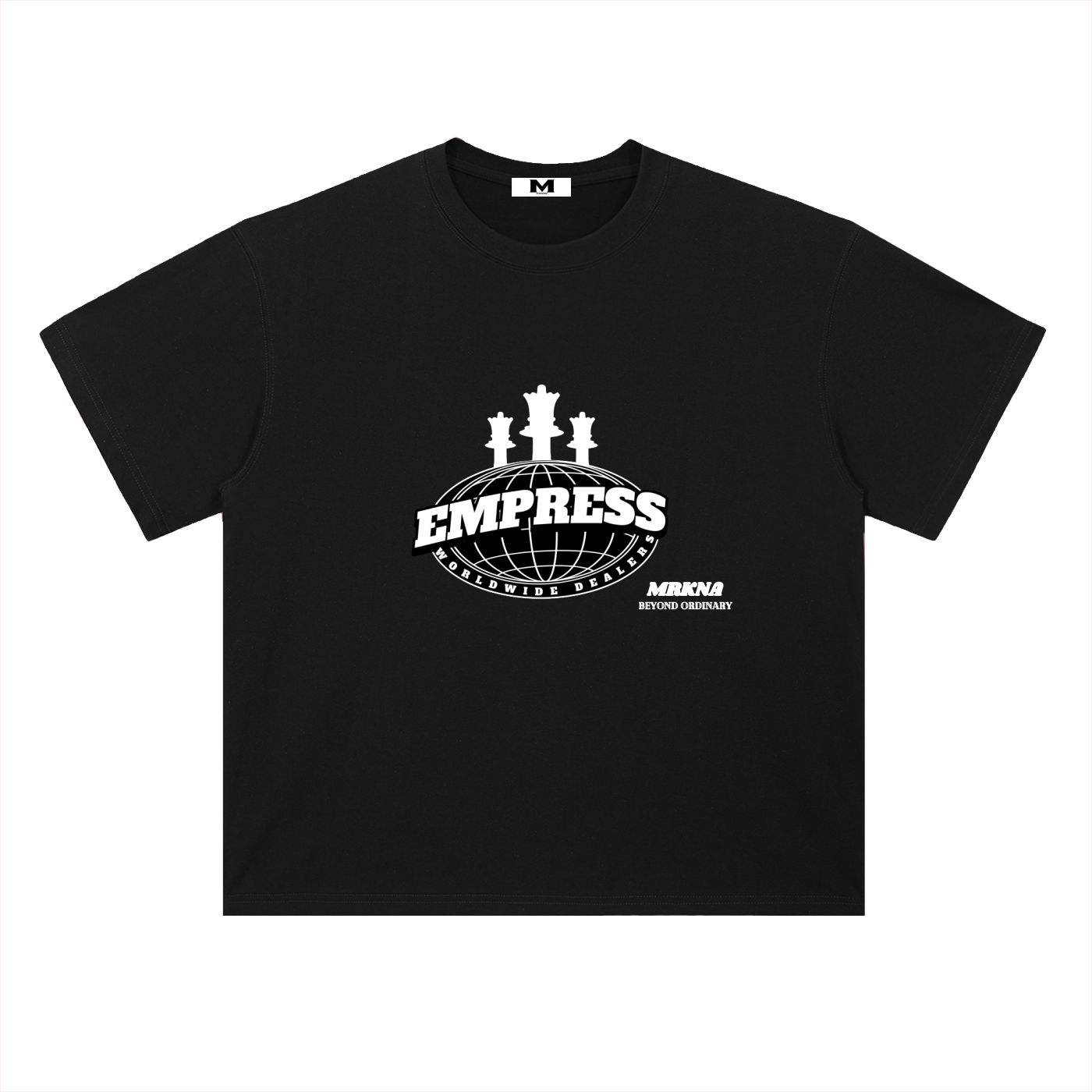 ODMPOD heavyweight drop shoulder cotton t-shirt, casual fit with relaxed sleeves, in classic white color.