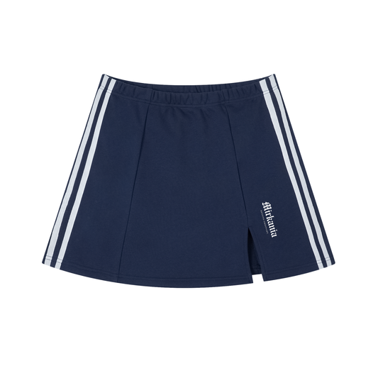 Contrast Side Stripe Slit Skirt