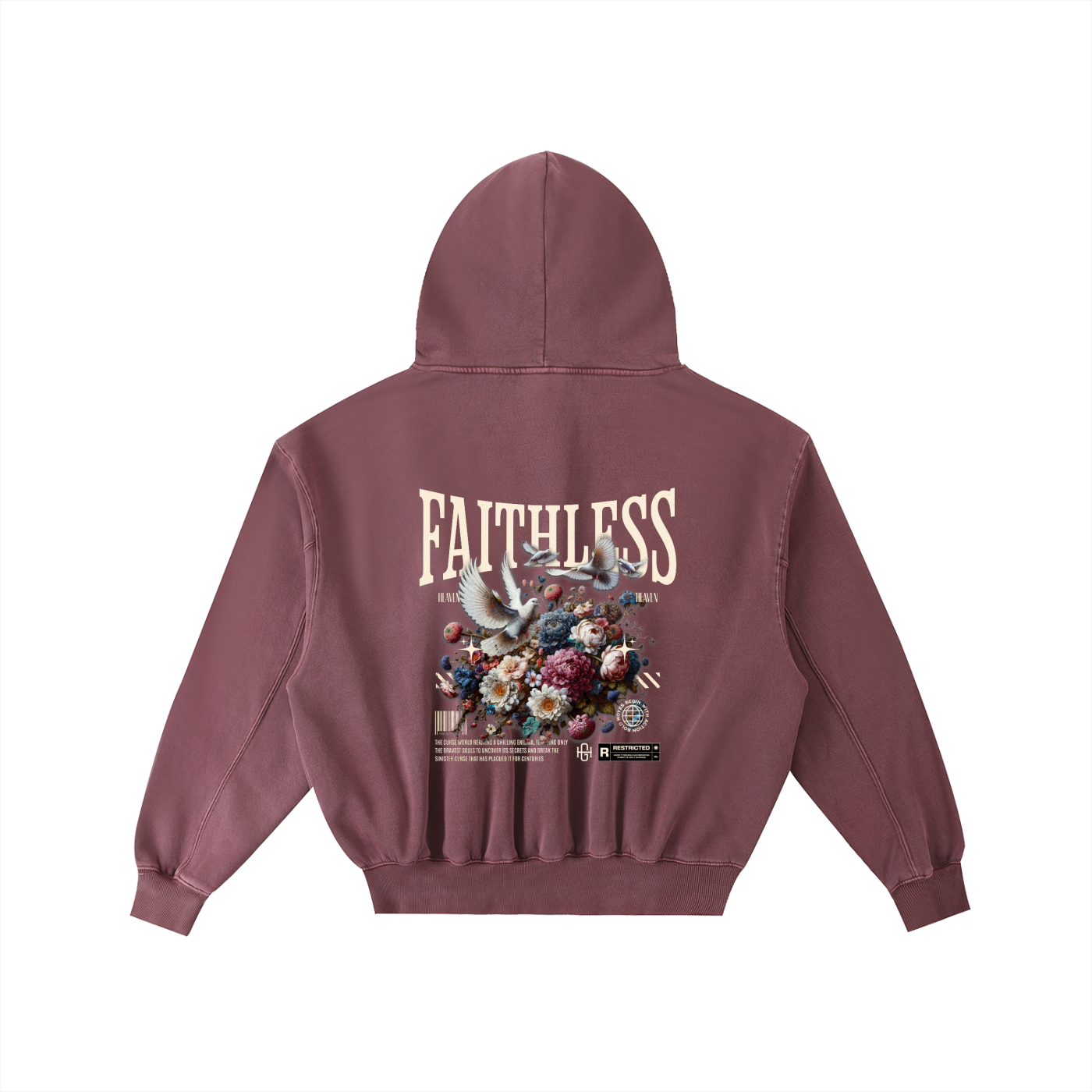 Frayed Enzyme Washed Fleece Hoodie