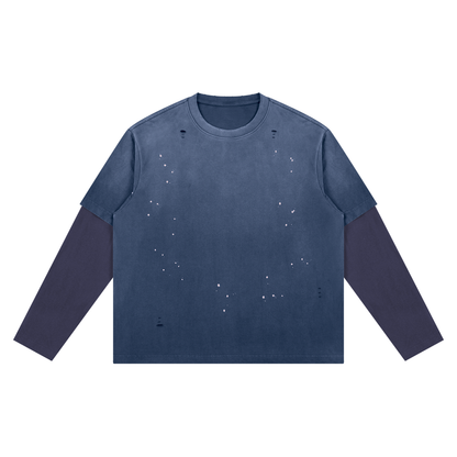 Unisex Vintage Wash Distressed Layer T-Shirt