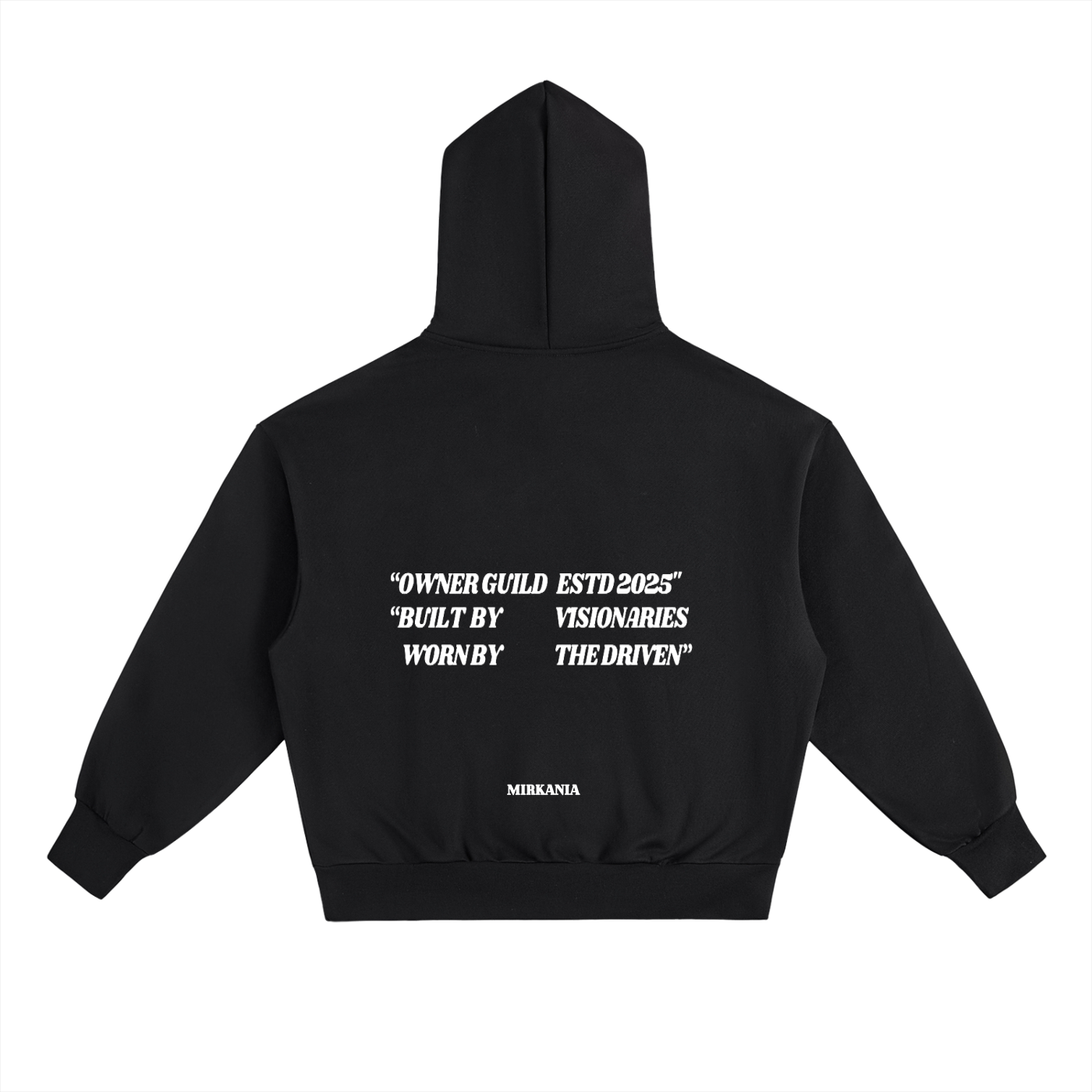ODMPOD Essential Heavyweight Fleece Hoodie showing a cozy, dark-colored hoodie with a front pocket and drawstring hood.