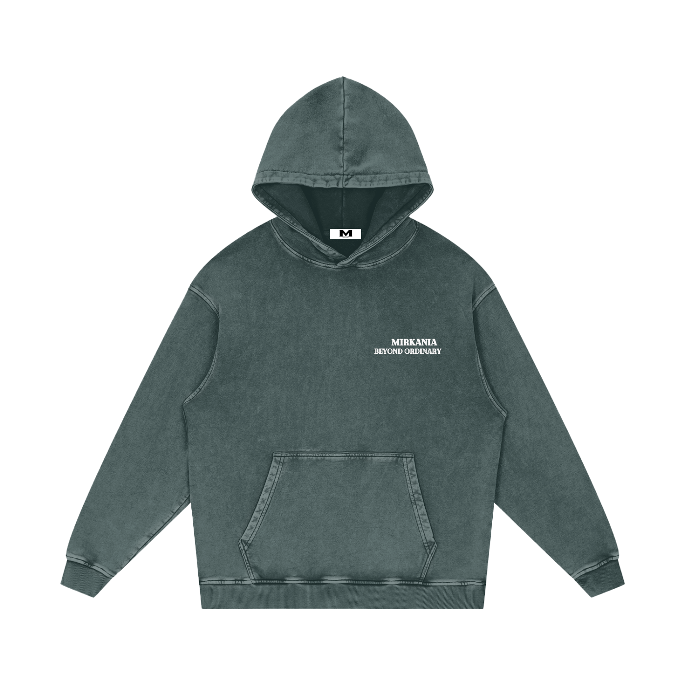 Snow Washed Loose Cotton Hoodie by ODMPOD, featuring a relaxed fit and soft, washed cotton fabric, shown in a casual, comfortable style.