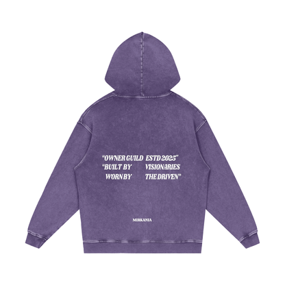 Snow Washed Loose Cotton Hoodie by ODMPOD, featuring a relaxed fit and soft fabric in a casual, comfortable design.