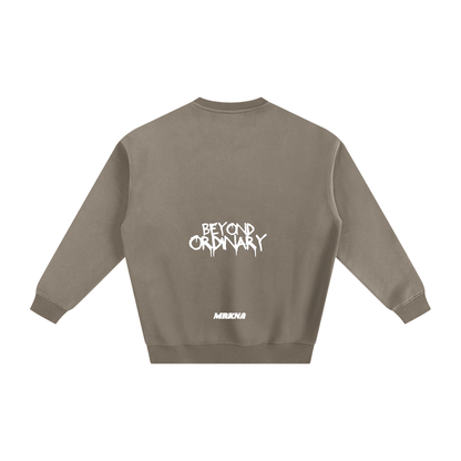 ODMPOD fleeced sweatshirt showing a cozy, soft fabric with a relaxed fit, ideal for casual wear and comfort.