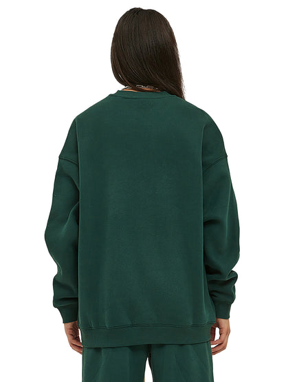 ODMPOD fleeced sweatshirt featuring a cozy, soft fabric with a relaxed fit, shown in a casual style on a model.