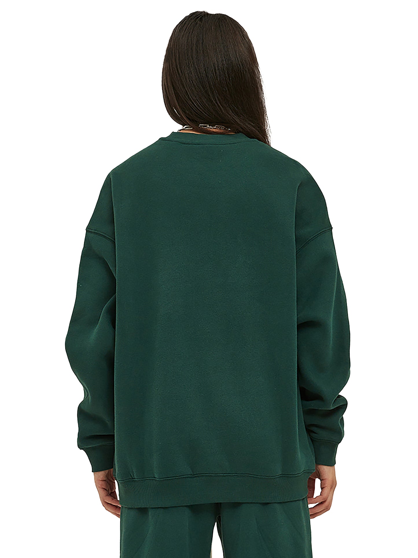 ODMPOD fleeced sweatshirt, cozy and soft, shown in a front view with a relaxed fit and ribbed cuffs in the image.