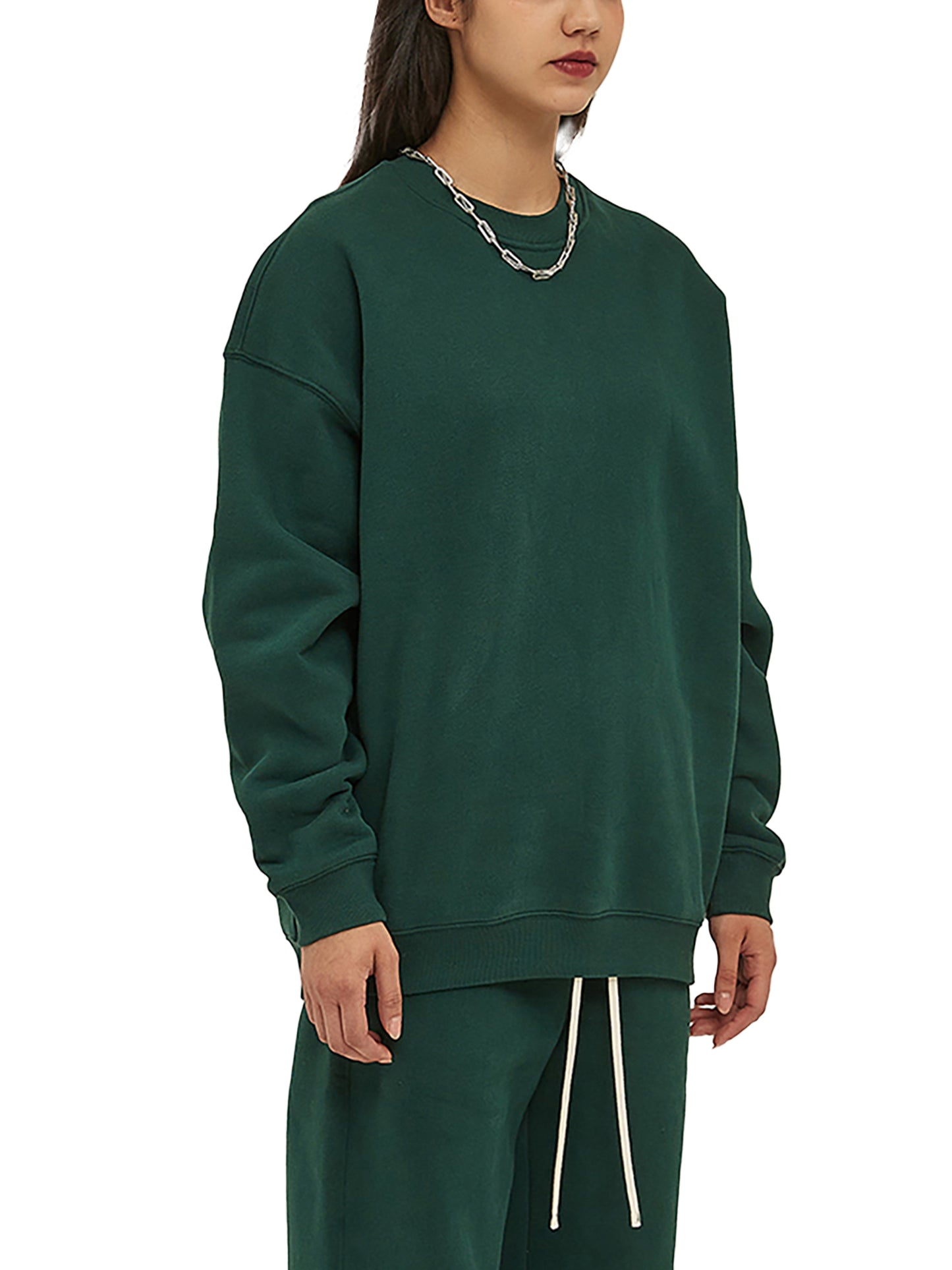 ODMPOD fleeced sweatshirt with cozy, soft fabric, shown in a casual fit perfect for comfortable, stylish everyday wear.