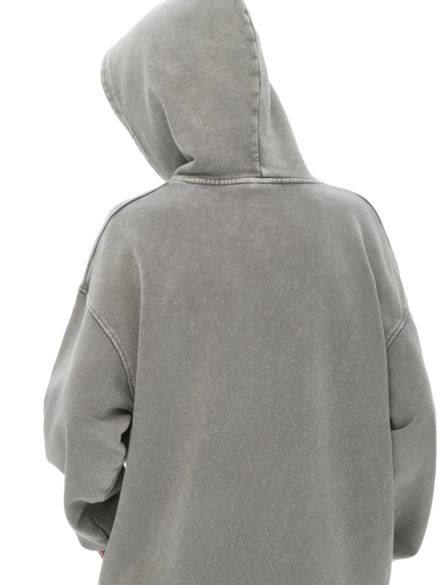 ODMPOD Snow Washed Loose Cotton Hoodie showing a relaxed fit, soft fabric, and casual style in a neutral color.