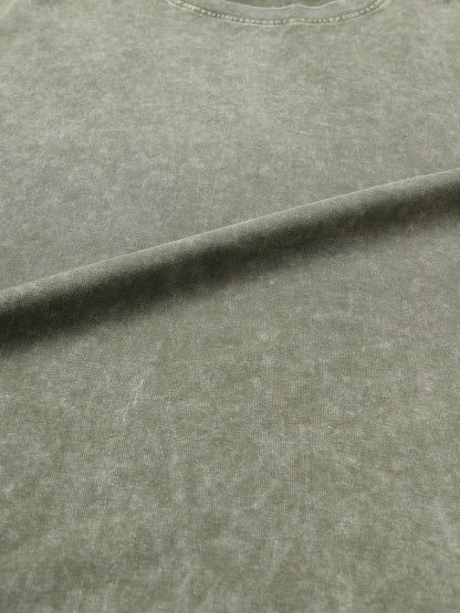 ODMPOD Snow Washed Heavyweight Oversize T-Shirt, front view showing relaxed fit and soft, faded fabric in natural color