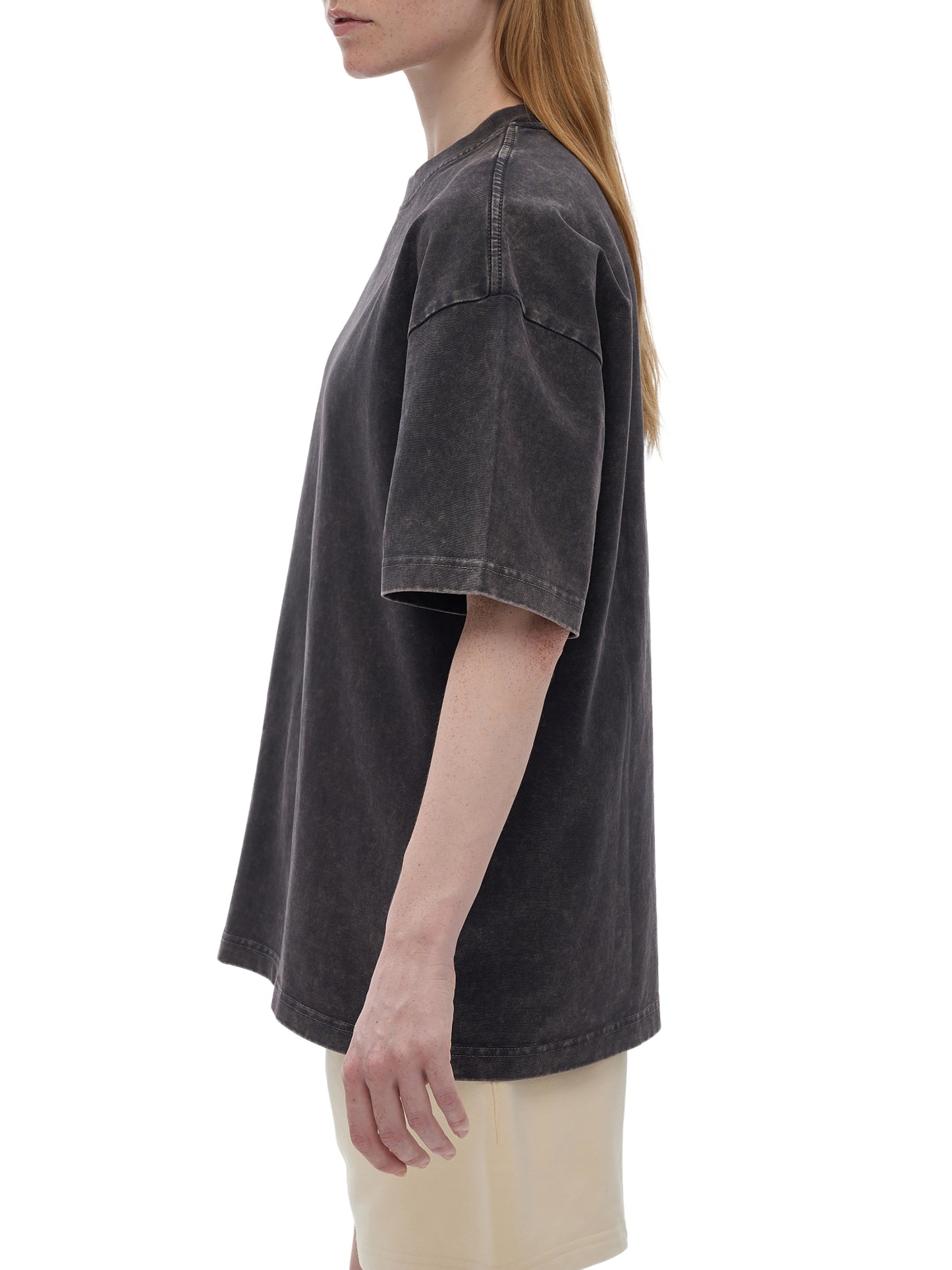 Snow Washed Heavyweight Oversize T-Shirt by ODMPOD, showing a relaxed fit with soft, textured fabric and a casual style.