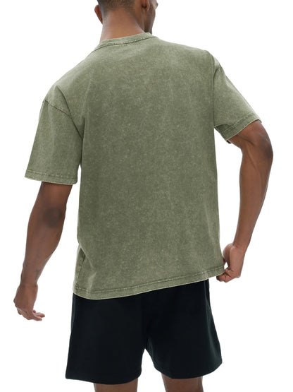 Snow Washed Heavyweight Oversize T-Shirt by ODMPOD, showing the front view with a relaxed fit and soft, washed fabric.