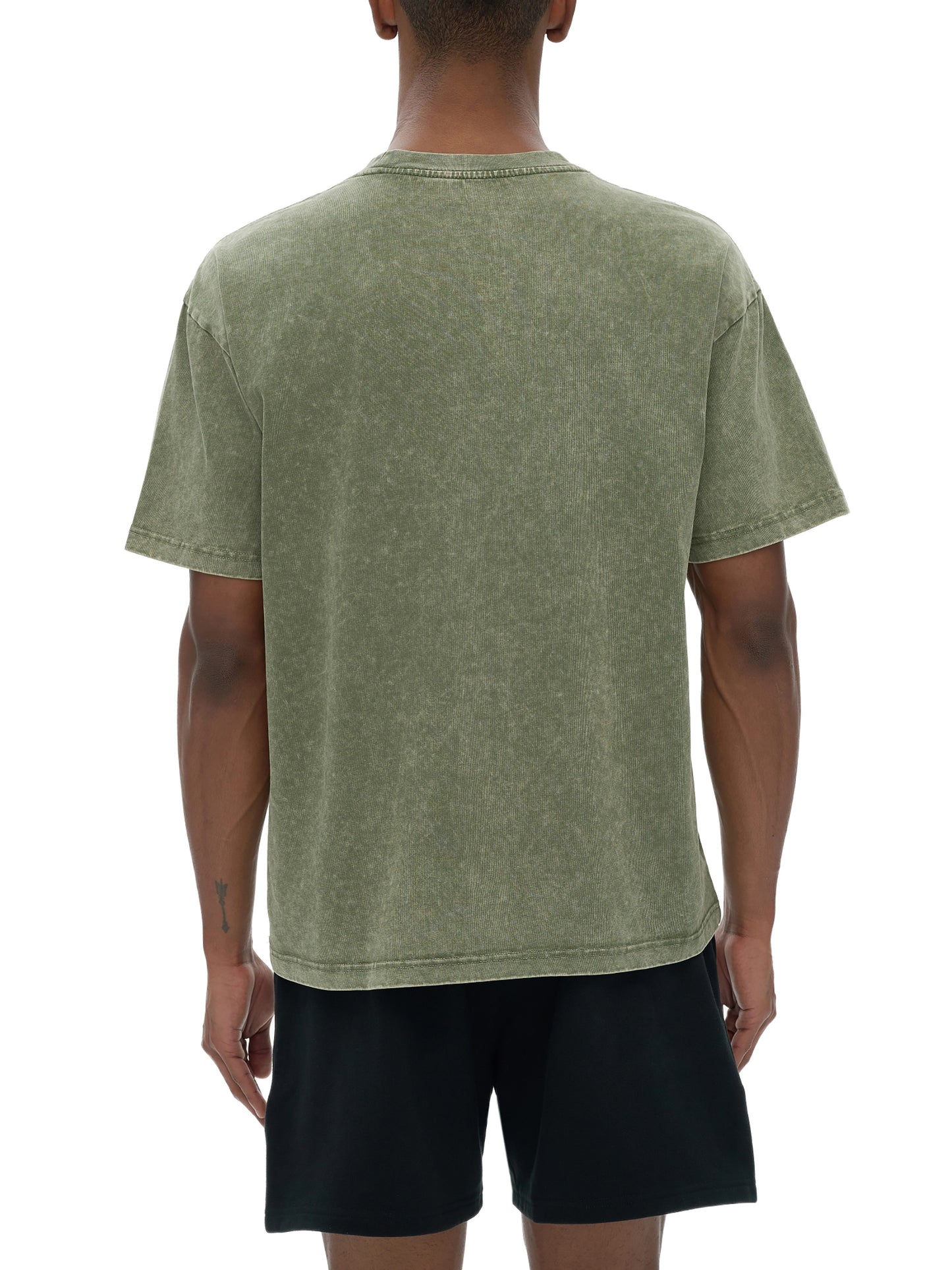 ODMPOD Snow Washed Heavyweight Oversize T-Shirt in soft fabric, featuring a relaxed fit and casual style, shown on a mannequin.