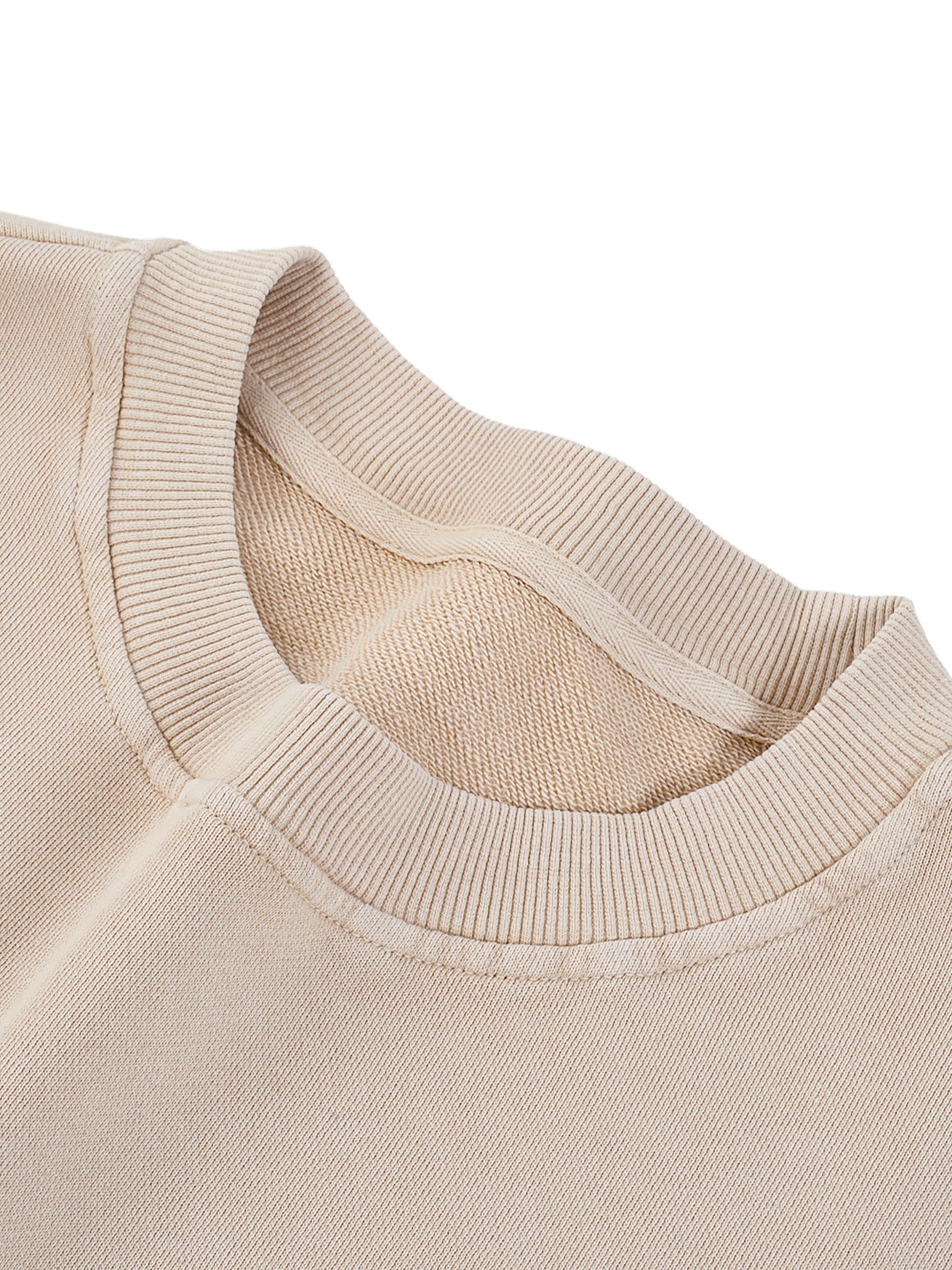 ODMPOD snow washed oversized sweatshirt shown on a model, featuring soft fabric, relaxed fit, and casual style in a neutral color.