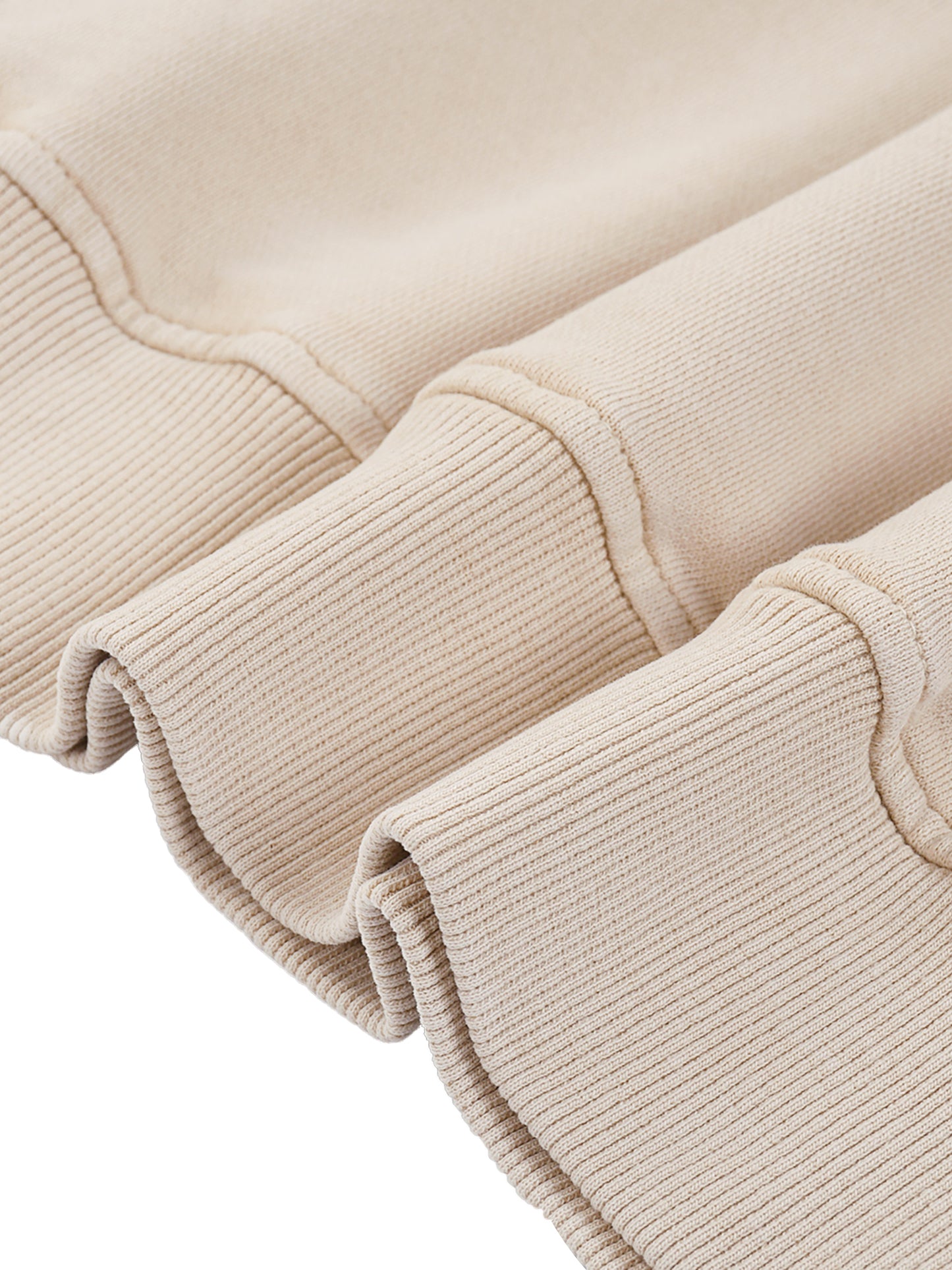 ODMPOD snow washed oversized sweatshirt, cozy knit fabric, relaxed fit with ribbed cuffs and hem, in a neutral color.