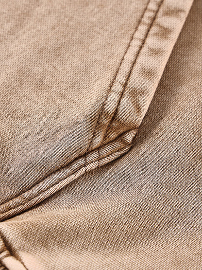 ODMPOD snow washed loose cotton hoodie, soft fabric with a relaxed fit, featuring a hood and long sleeves, casual streetwear style