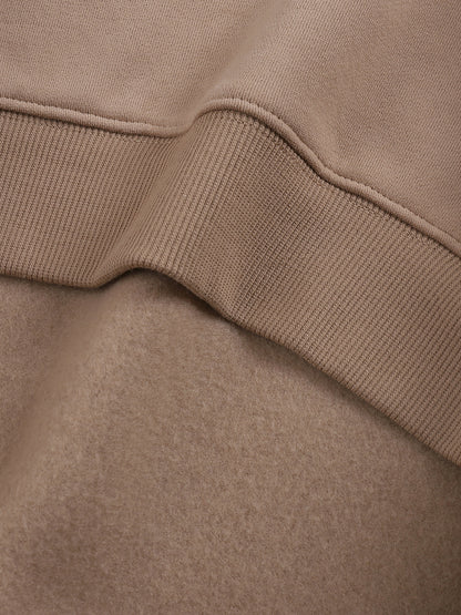 ODMPOD fleeced sweatshirt showing a cozy, soft fabric with a relaxed fit, ideal for casual wear and comfortable style.