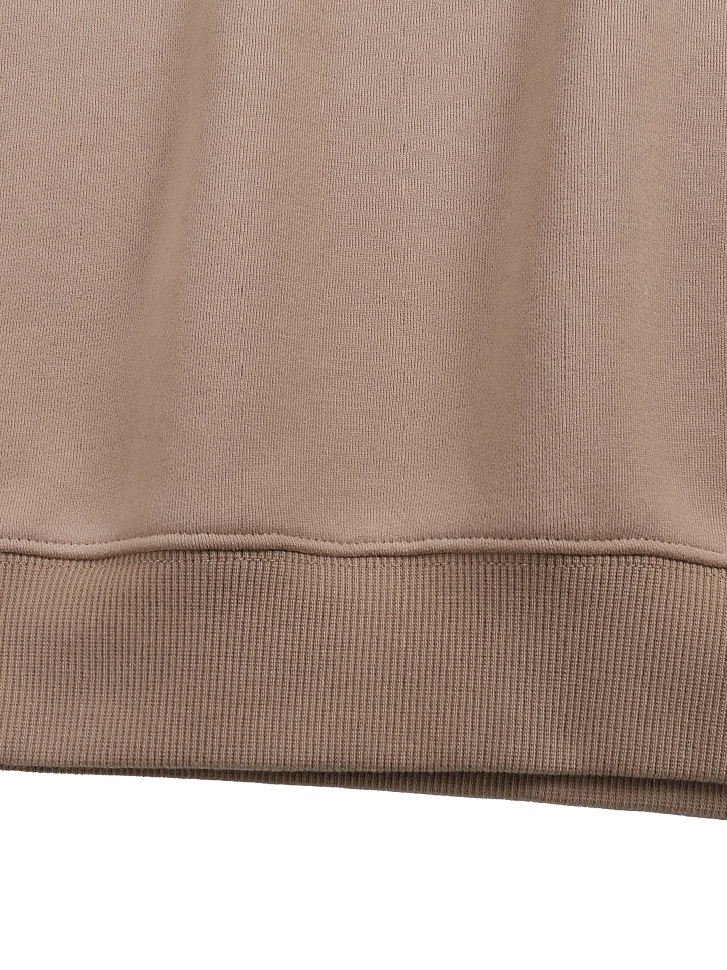 ODMPOD fleeced sweatshirt showing a cozy, soft fabric with a relaxed fit and long sleeves in a neutral color.