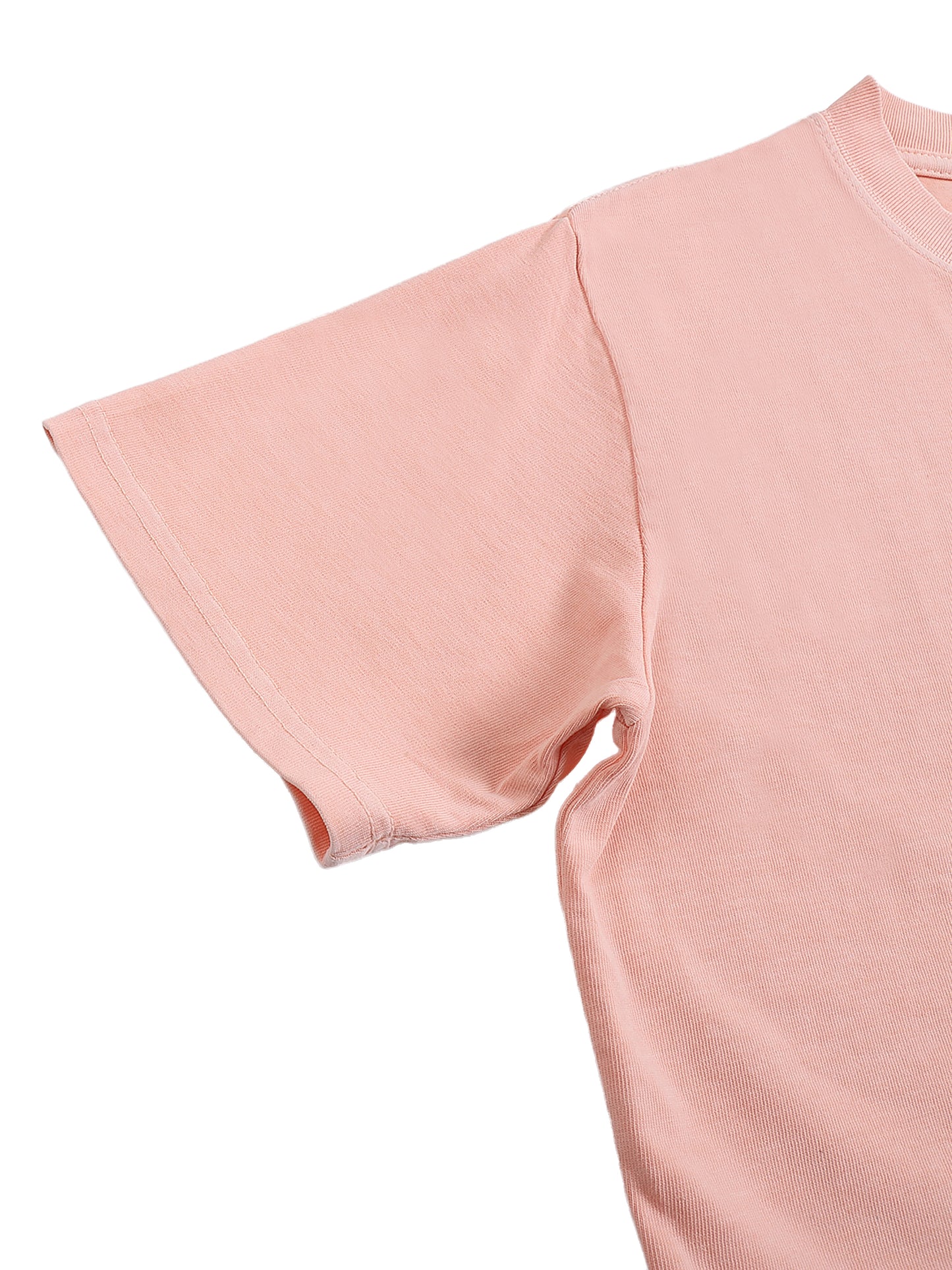 Snow Washed ODMPOD crop top t-shirt, light blue with a relaxed fit, featuring a round neckline and short sleeves.