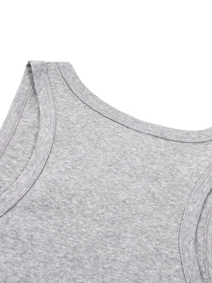 ODMPOD Essential Performance Tank Top, sleeveless athletic top in black with moisture-wicking fabric and racerback design.