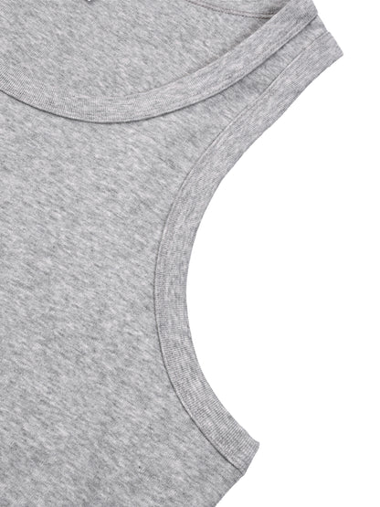 Red ODMPOD Essential Performance Tank Top displayed flat, showing its lightweight fabric and athletic fit.