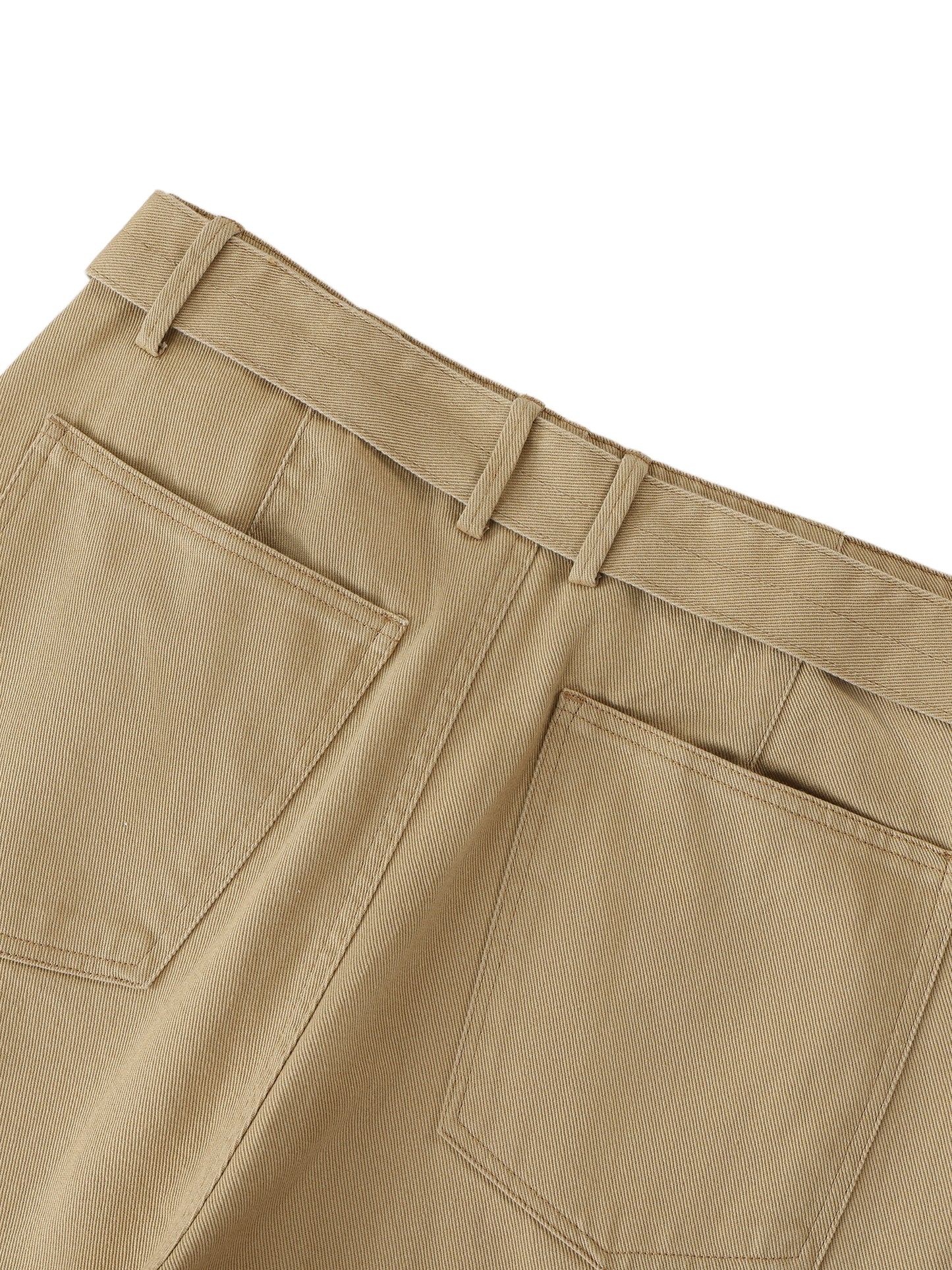 Belted Barrel-leg Chino Pants