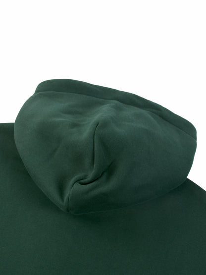 ODMPOD essential fleece zip-through hoodie, front view showing soft fabric, full zip closure, and hooded design.