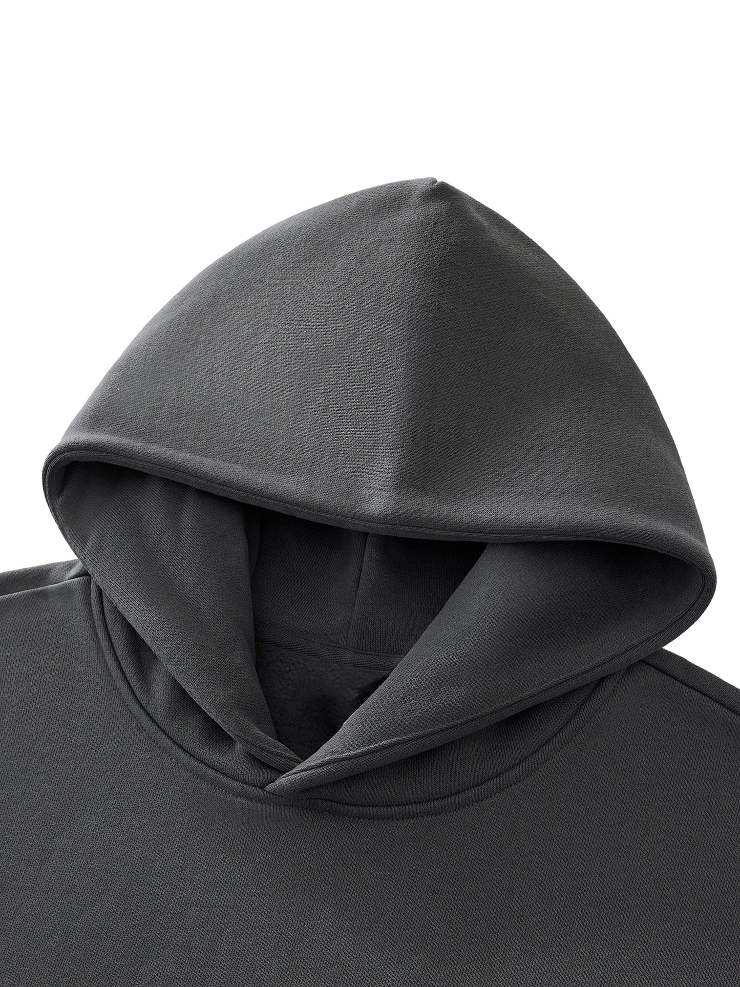 ODMPOD Essential Heavyweight Fleece Hoodie shown in navy with a front pocket and drawstring hood, soft and warm for casual wear.