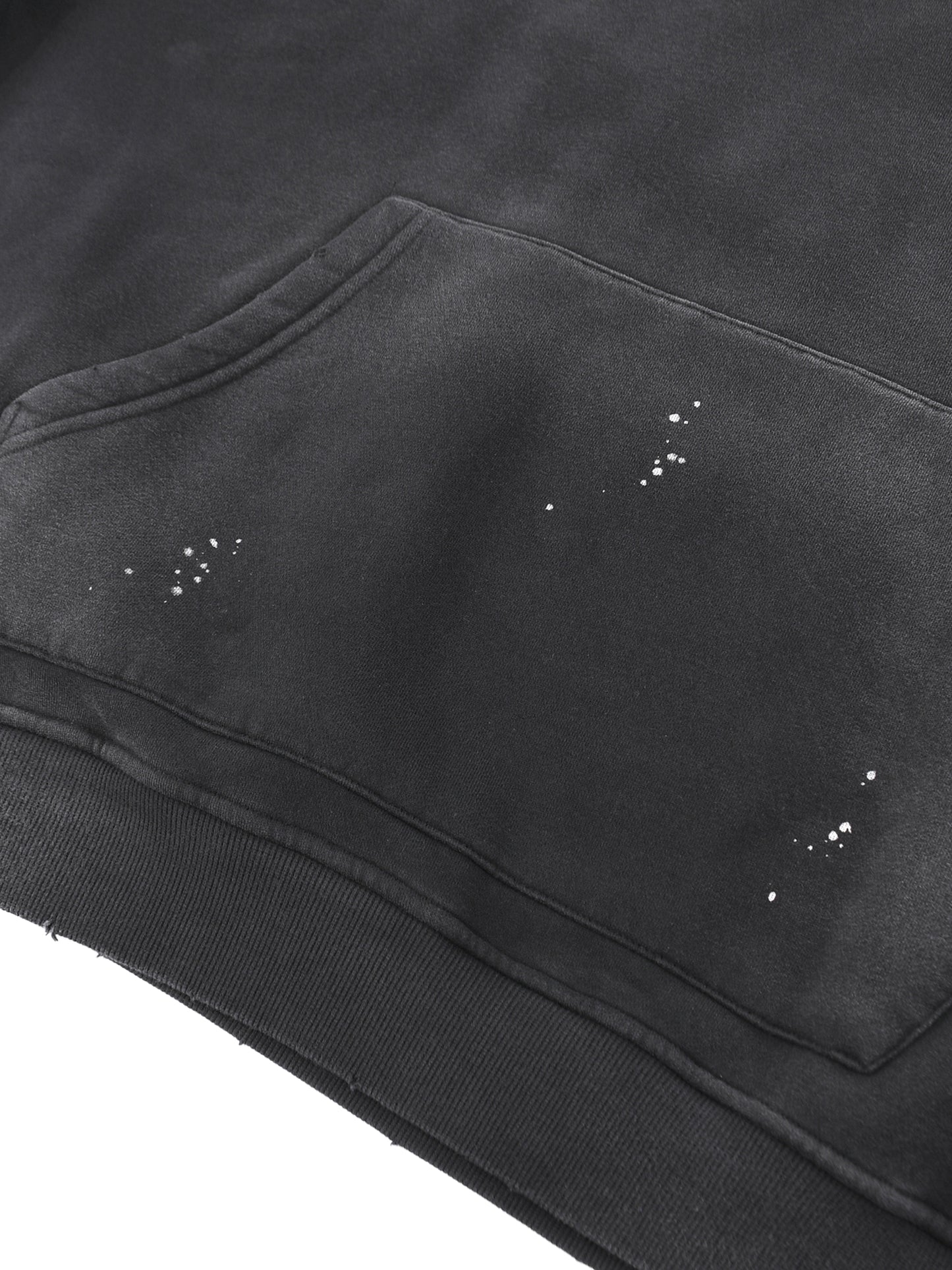 Vintage washed frayed fleece hoodie by ODMPOD featuring a cozy, distressed design with frayed edges and a relaxed fit.
