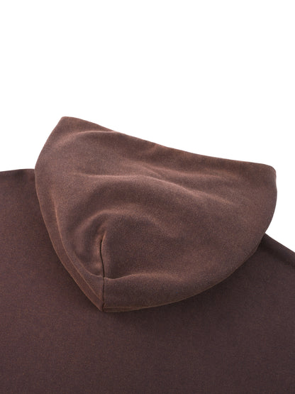 ODMPOD vintage washed gradient fleece hoodie showing soft, faded fabric with a relaxed fit and color blending in a casual style