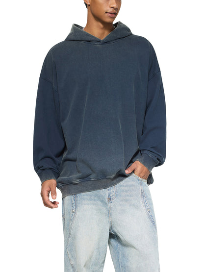 Vintage washed gradient fleece hoodie by ODMPOD featuring soft fabric and a stylish faded color blend.