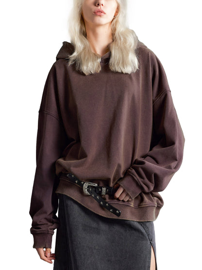 Vintage washed gradient fleece hoodie by ODMPOD featuring a soft, faded design and a cozy, relaxed fit.