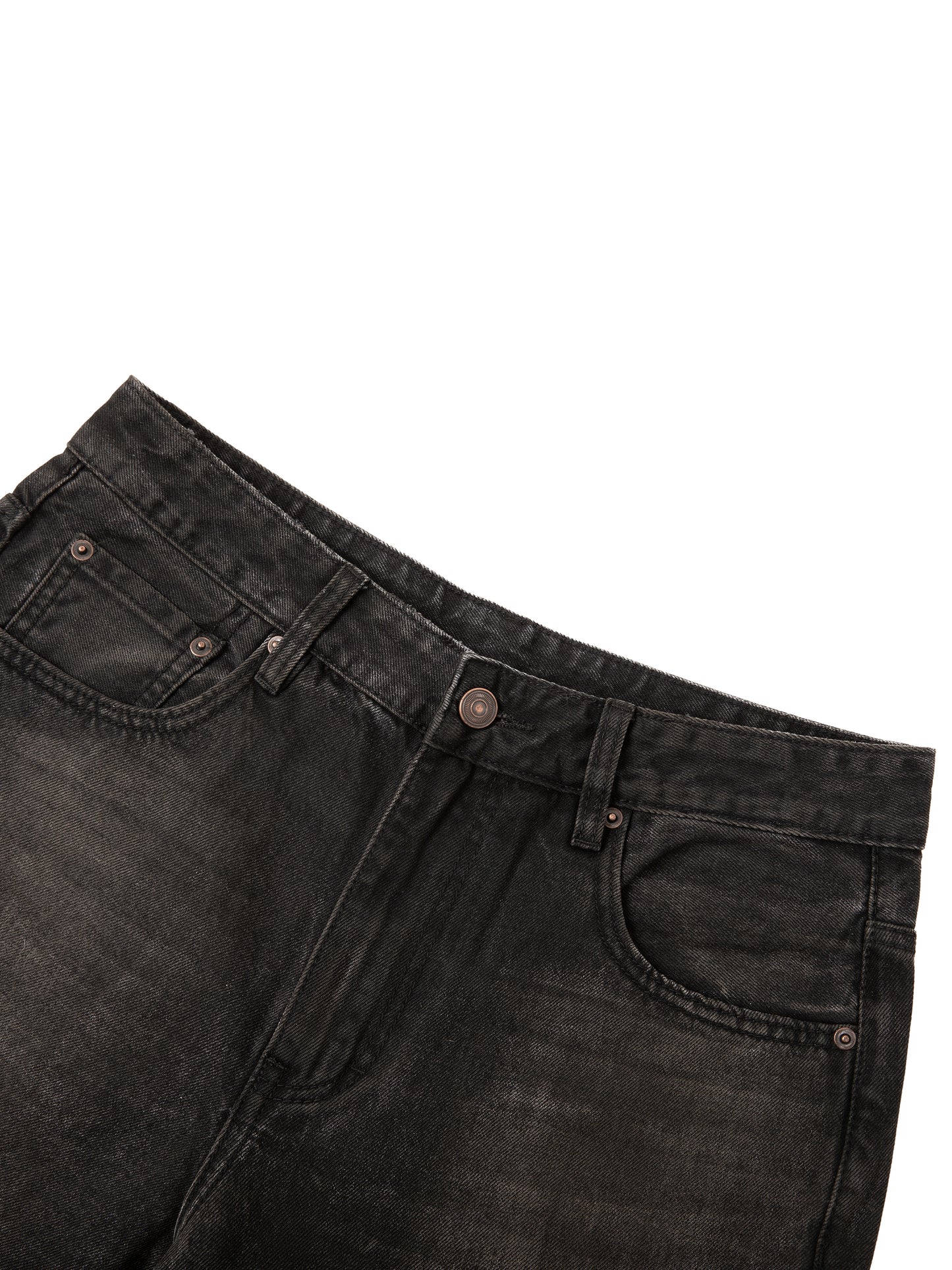 Vintage wash heavyweight denim jeans by ODMPOD, showcasing classic cut and durable fabric in a natural stance.
