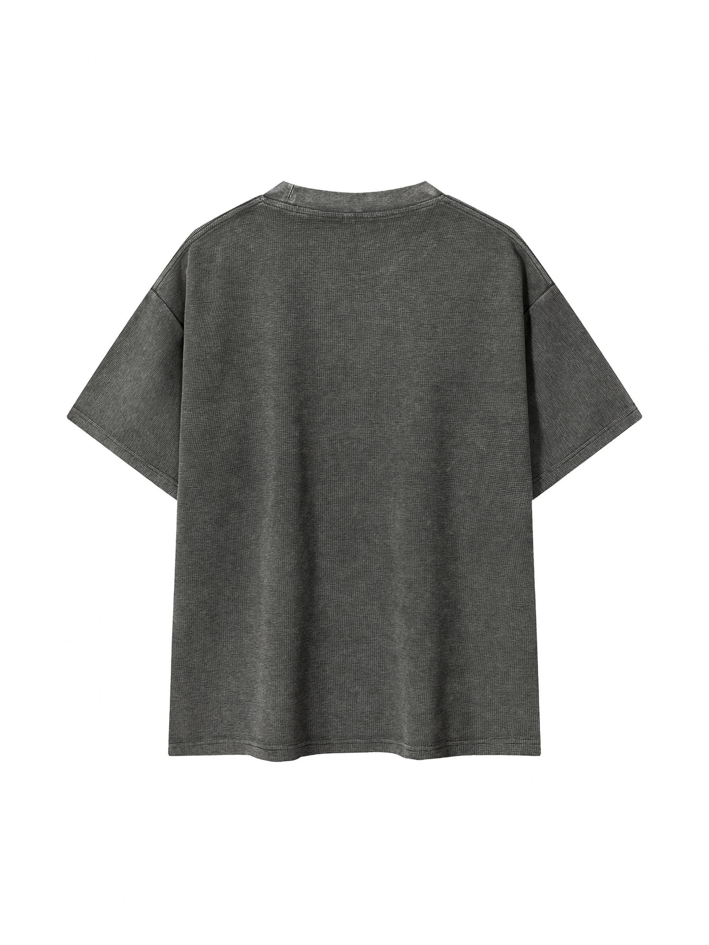 ODMPOD Mineral Wash Waffle Knit T-Shirt, casual men's t shirt with textured waffle fabric in mineral wash finish.