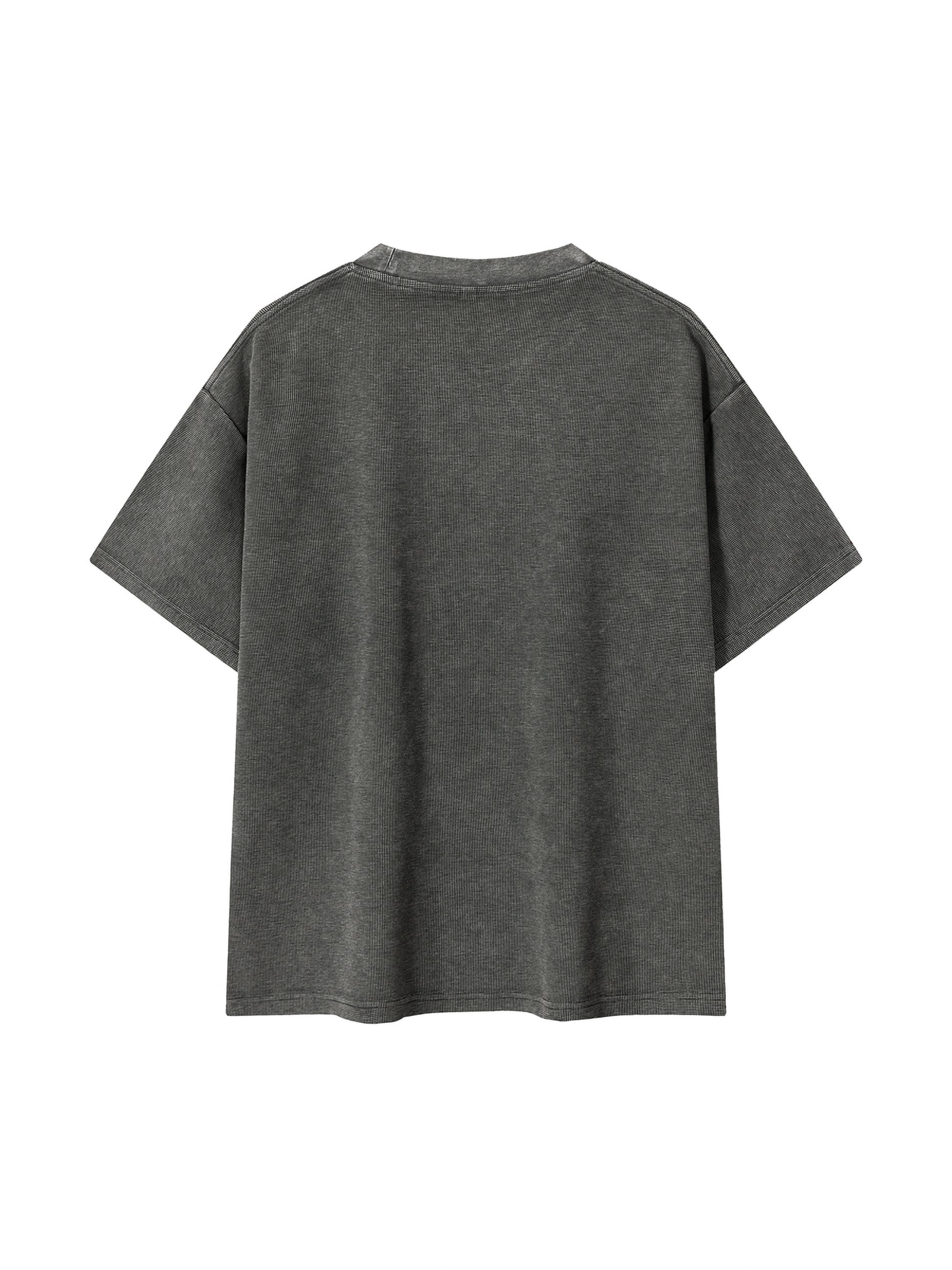ODMPOD Mineral Wash Waffle Knit T-Shirt, casual men's t shirt with textured waffle fabric in mineral wash finish.