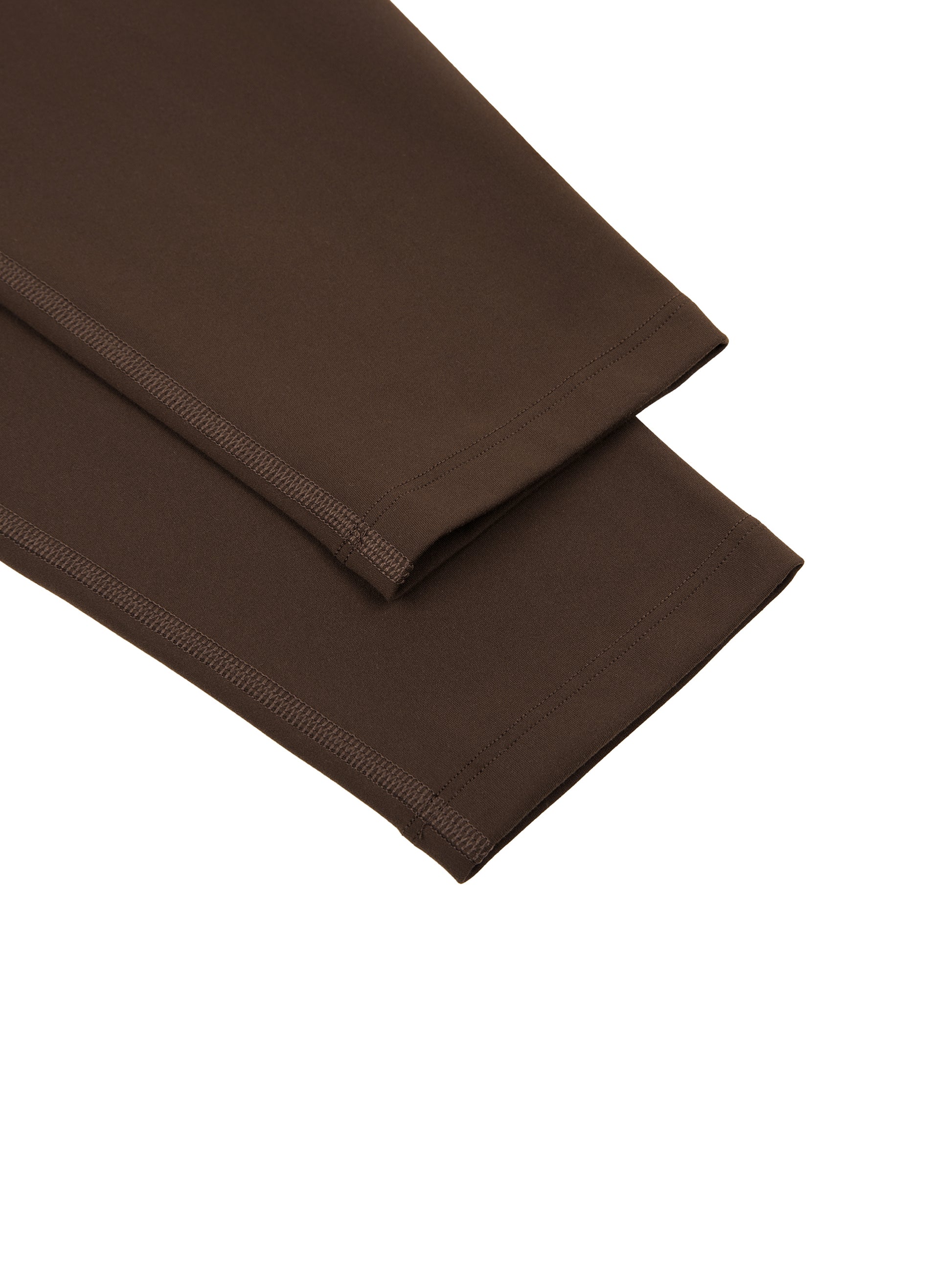 ODMPOD high-waisted yoga leggings displayed on a model, showing their snug fit and stretchy fabric ideal for active wear.