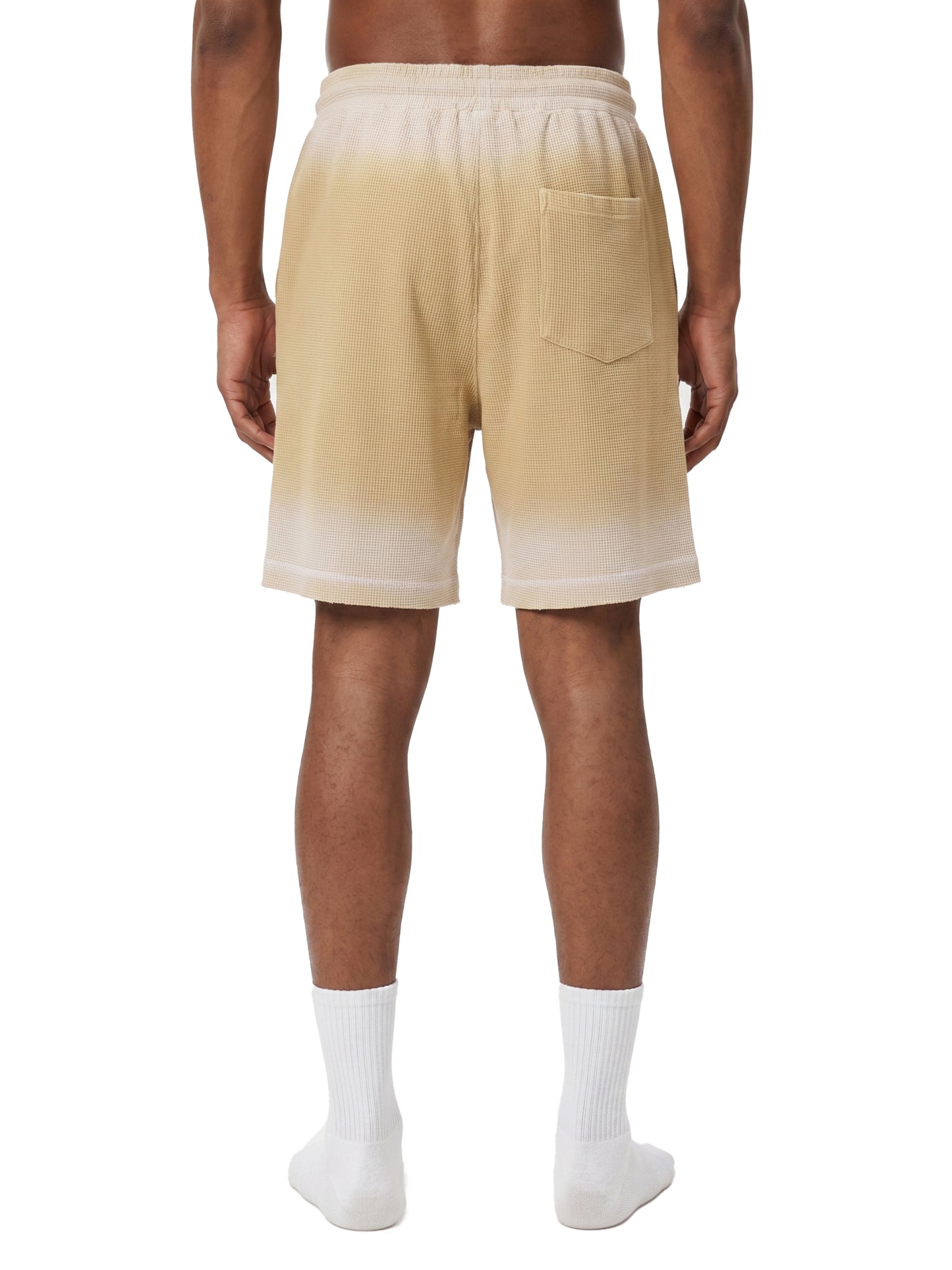 Unisex Sunfade Waffle Raw Hem Shorts