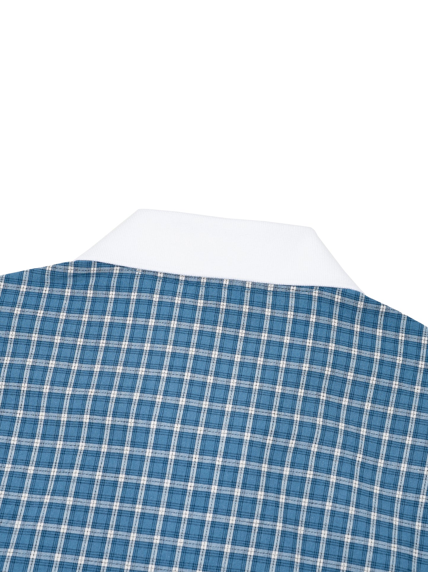 Unisex Boxy Plaid Color Block Polo Shirt