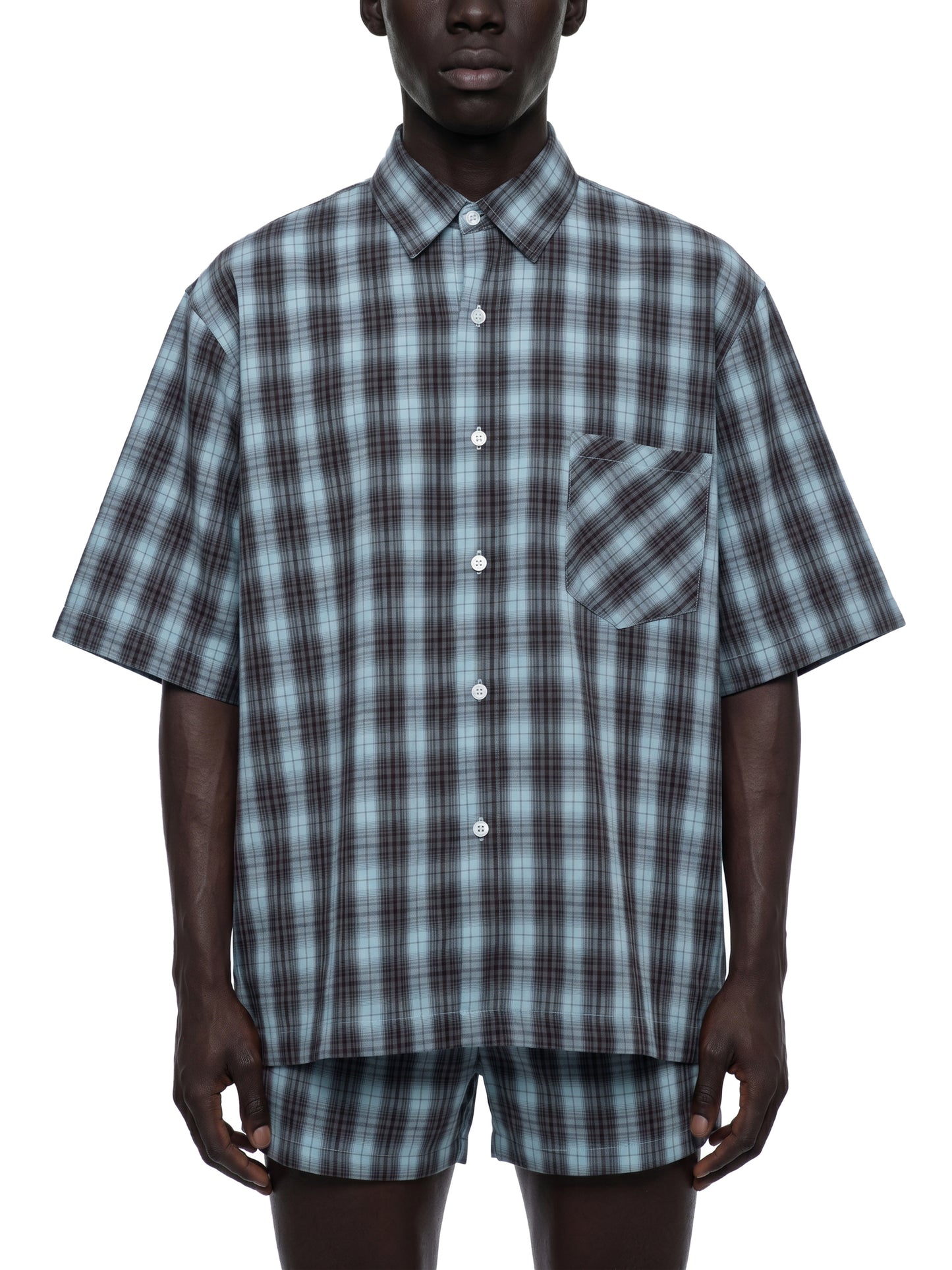 Unisex Boxy Plaid Short Sleeve Shirt